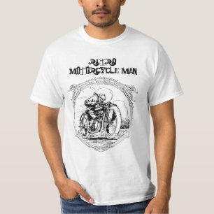 Vintage Retro Motorcycle Man Fun Tee Shirt