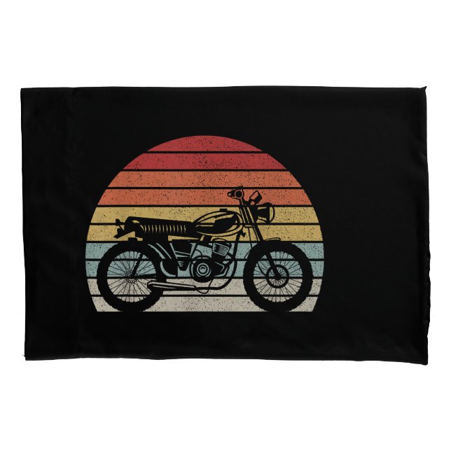 Vintage Retro Motorcycle Pillowcase (Front)