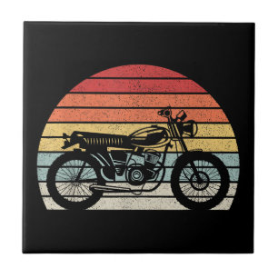 Vintage Retro Motorcycle Tile