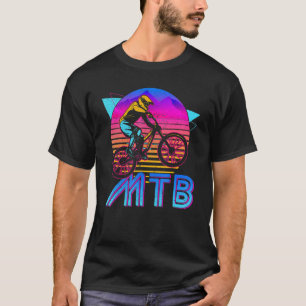 Vintage Retro Moutain Biking Bike Biker Sunset For T-Shirt