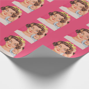 Vintage Retro Mum Crown Mother’s Day  Wrapping Paper
