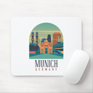 Vintage Retro Munich Bavaria Germany  Mouse Pad