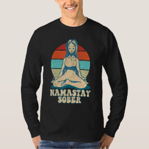 Vintage Retro Namastay Sober 12 Step Recovery Na A T-Shirt