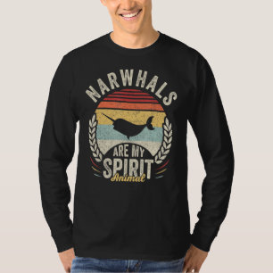 Vintage Retro Narwhals Are My Spirit Animal Narwha T-Shirt