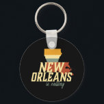 Vintage Retro New Orleans Louisiana USA City Map Key Ring<br><div class="desc">Vintage and retro style New Orleans Louisiana city merchandise for those living in this town, LA native, proud citizen and resident of this special place called home. Cool merchandise with seventies vibe. Perfect souvenir for tourist on vacation, travelling in the US. Great gift for those born in United States of...</div>