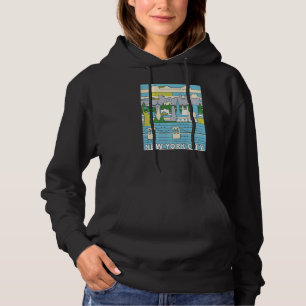 Vintage Retro New York City Skyline NY  Manhattan Hoodie