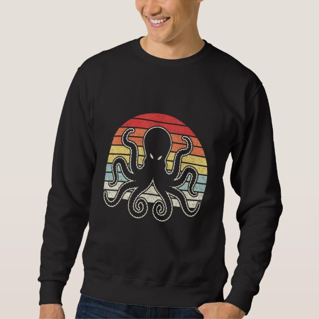 Vintage Retro Octopus Kraken Ocean Sweatshirt (Front)