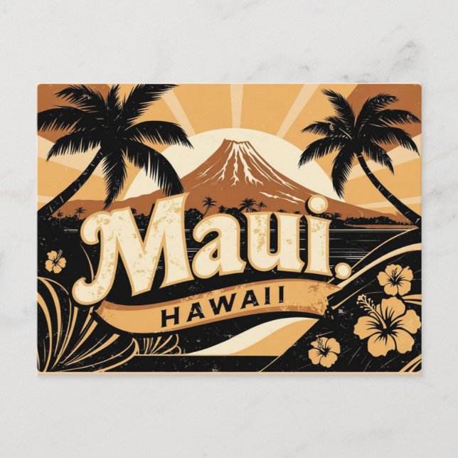 Vintage & Retro of Maui, Hawaii Postcard (Front)