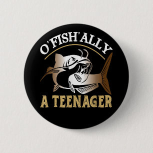 Vintage Retro O'Fishally A Teen 6 Cm Round Badge