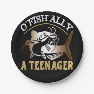 Vintage Retro O'Fishally A Teen Paper Plate