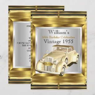 Vintage Retro Old Car Gatsby Deco Party Invitation