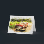Vintage Retro Old Classic Car Automobile Greeting Card<br><div class="desc">Vintage Retro Old Classic Car Automobile Watercolor Art Blank Greeting Card</div>