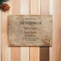 Vintage Retro Old Map Sailboat Classic Wedding