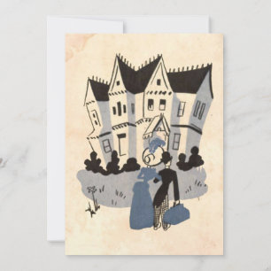 Vintage Retro Old Rustic Couple Romantic Wedding Invitation