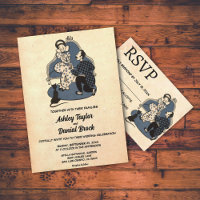 Vintage Retro Old Rustic Couple Romantic Wedding