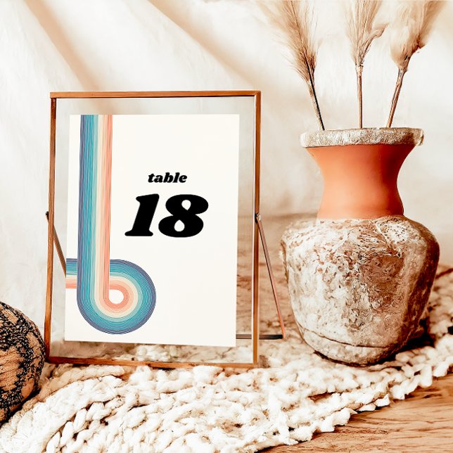 Vintage Retro Old Style 70s Wedding Table Number (Creator Uploaded)