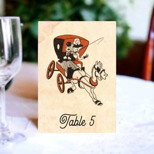 Vintage Retro Old Style Comic Book Rustic Wedding Table Number