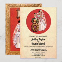 Vintage Retro Old Style Couple 50s Rustic Wedding