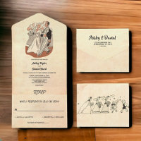 Vintage Retro Old Style Couple Comic Book Wedding