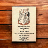 Vintage Retro Old Style Couple Comic Book Wedding