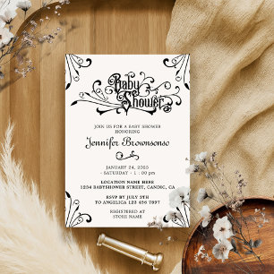 Vintage Retro Ornament Shower Invitation