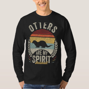 Vintage Retro Otters Are My Spirit Animal Otter T-Shirt