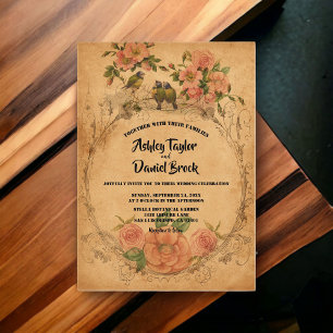 Vintage Retro Painting Watercolor Floral Wedding Acrylic Invitations