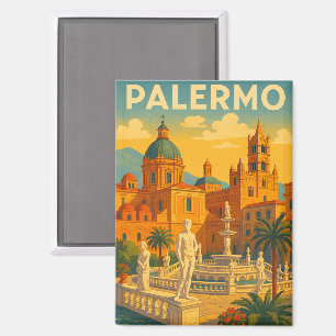 Vintage Retro Palermo Sicily Italy Magnet
