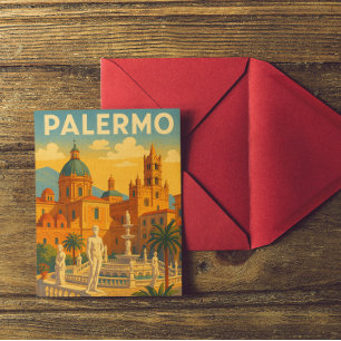 Vintage Retro Palermo Sicily Italy  Postcard