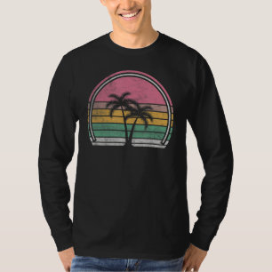 Vintage Retro Palm Tree  Tropical Beach Summer Vac T-Shirt