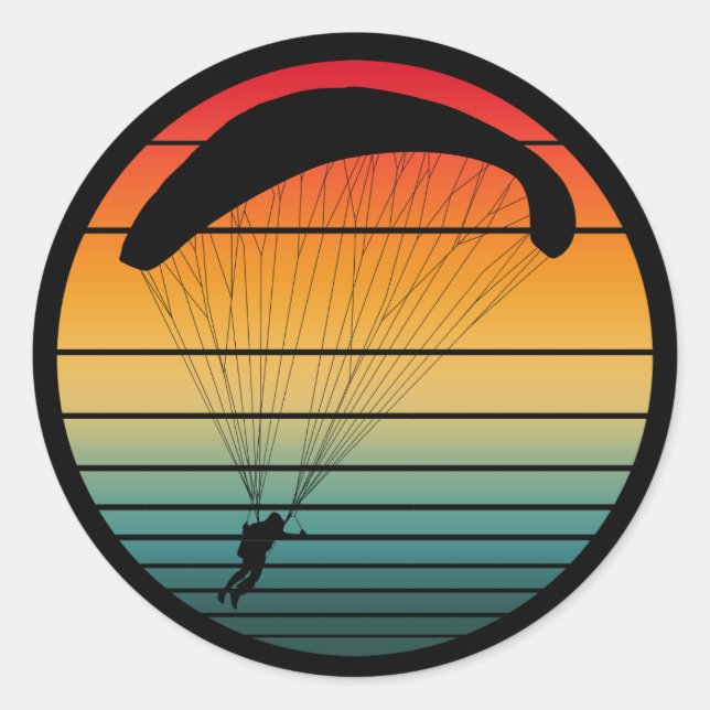 Vintage Retro Parachute Classic Round Sticker (Front)