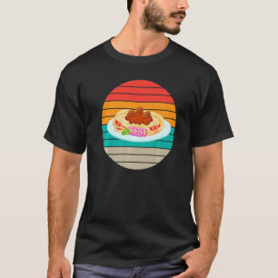 Vintage Retro Pasta Graphic Print For Italian Food T-Shirt