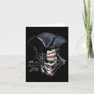 Vintage Retro Patriot Defiant Since 1776 Us Flag 4 Card