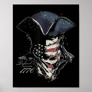 Vintage Retro Patriot Defiant Since 1776 Us Flag 4 Poster