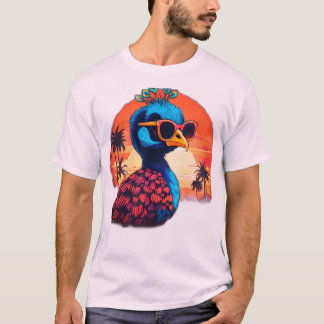 Vintage Retro Peacock T-Shirt Design: Sunset Distr