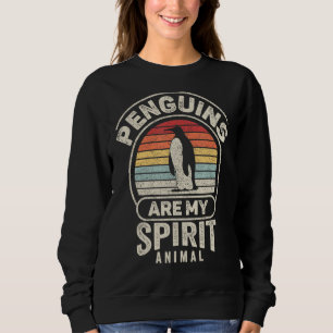 Vintage Retro Penguins Are My Spirit Animal Pengui Sweatshirt