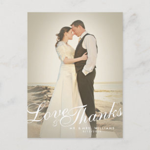 Vintage Retro Photo Filter Love Thanks Postcard