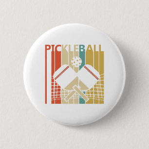 Vintage Retro Pickleball 6 Cm Round Badge
