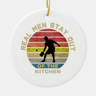 Vintage Retro Pickleball Funny Ceramic Tree Decoration