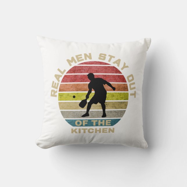 Vintage Retro Pickleball Funny Cushion (Front)
