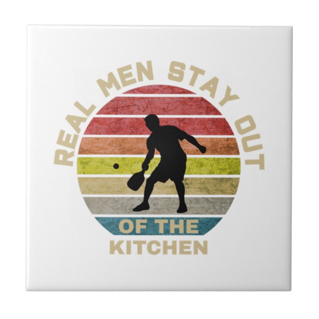 Vintage Retro Pickleball Funny Tile (Front)