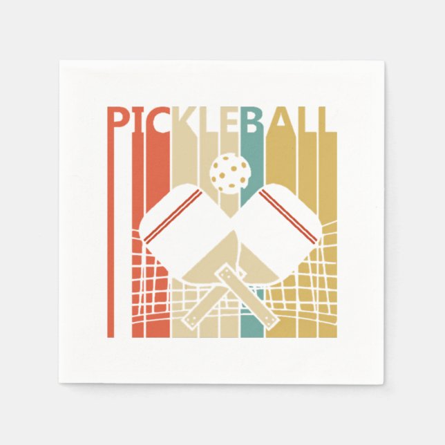 Vintage Retro Pickleball  Napkin (Front)