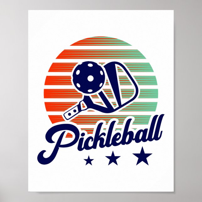 Vintage Retro Pickleball Poster (Front)