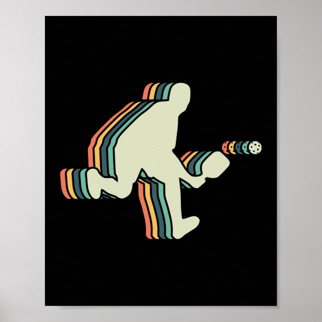 Vintage Retro Pickleball Poster (Front)