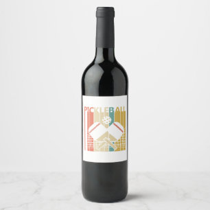 Vintage Retro Pickleball Wine Label