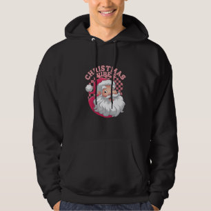 Vintage Retro Pink Santa Christmas Hoodie