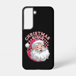 Vintage Retro Pink Santa Christmas Samsung Galaxy Case