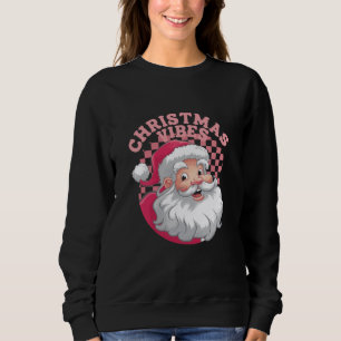 Vintage Retro Pink Santa Christmas Sweatshirt