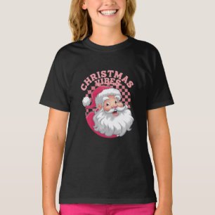 Vintage Retro Pink Santa Christmas T-Shirt