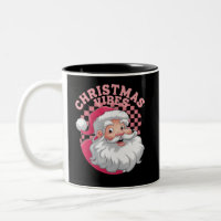 Vintage Retro Pink Santa Christmas
